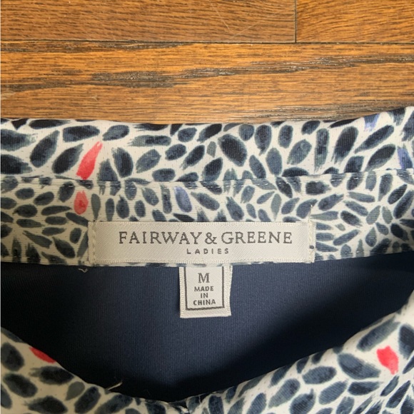 Fairway & Greene polyester/spandex blue/patterned sleeveless golf shirt - Picture 3 of 6